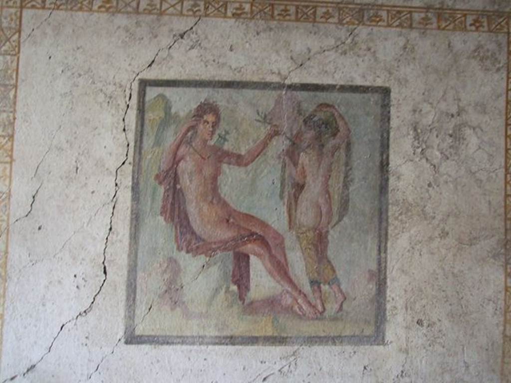 I.7.11 Pompeii. December 2006. Wall painting of Apollo and Daphne from south wall of bedroom on west side of atrium.