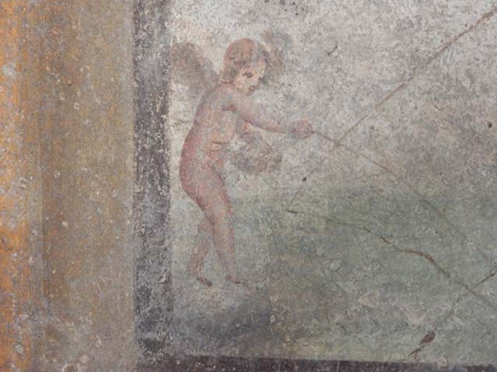 I.7.11 Pompeii. May 2017. Detail of cupid from west wall painting of Venus or Aphrodite Pescatrice. Photo courtesy of Buzz Ferebee.
