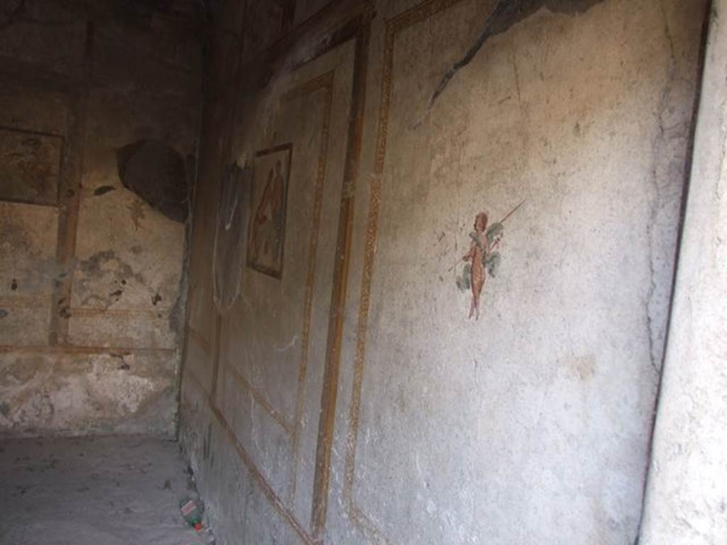I.7.11 Pompeii. December 2006. Looking west into north-west corner of bedroom on west side of atrium, and north wall.