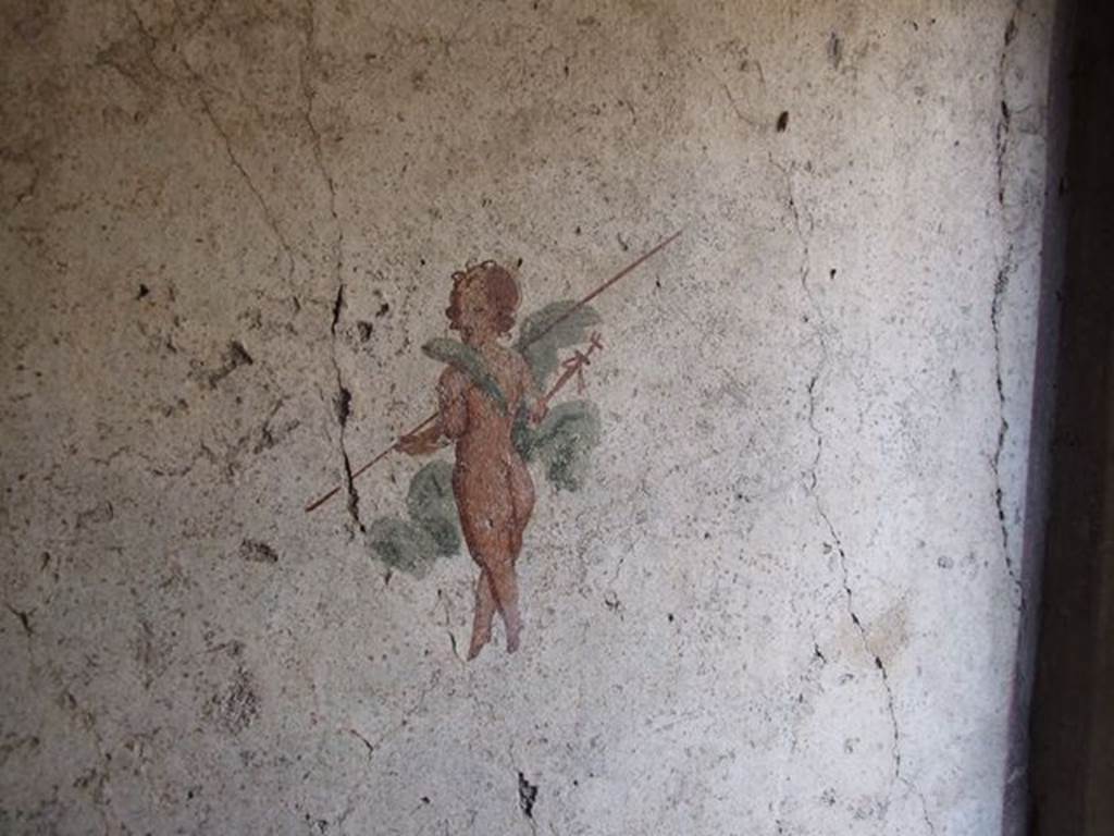 I.7.11 Pompeii. December 2006. Wall painting of flying cupid from north wall of bedroom on west side of atrium.