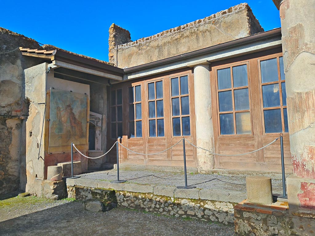 I.7.12 Pompeii. March 2024. Looking towards north portico of garden area. Photo courtesy of Giuseppe Ciaramella.