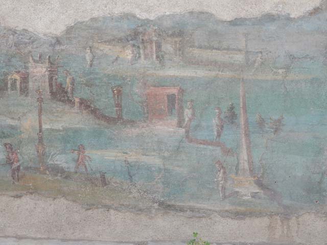 I.7.12 Pompeii. May 2017. Painted panel on inside of summer triclinium. Photo courtesy of Buzz Ferebee.
