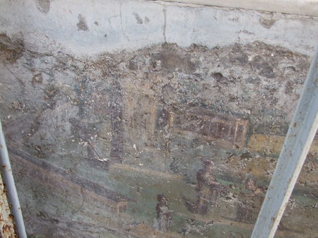 I.7.12 Pompeii. December 2006. Painted panel on inside of west side of summer triclinium.