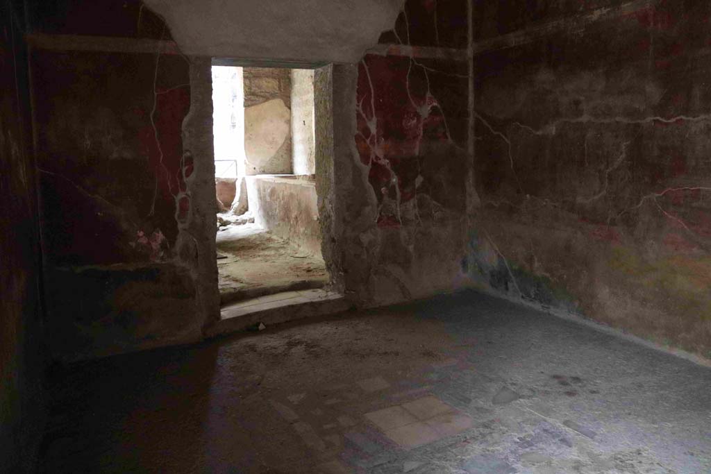 I.8.9 Pompeii. December 2018. Room 3, looking towards north wall with the doorway to caupona. Photo courtesy of Aude Durand.