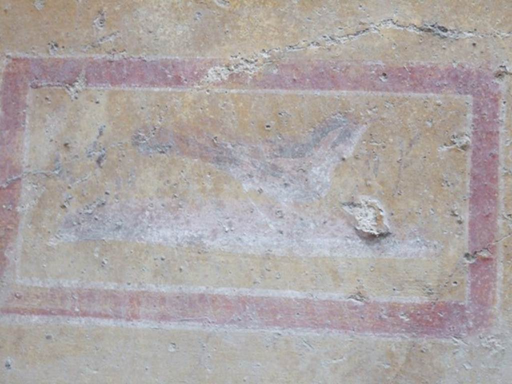 I.8.14 Pompeii. December 2007. Room 10, north wall with detail of painted panel of a bird. Room in north-east corner.