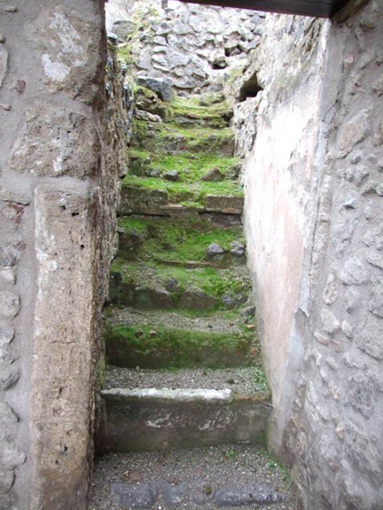 I.8.17 Pompeii. December 2007. Stairs to upper floor next to room 19.
