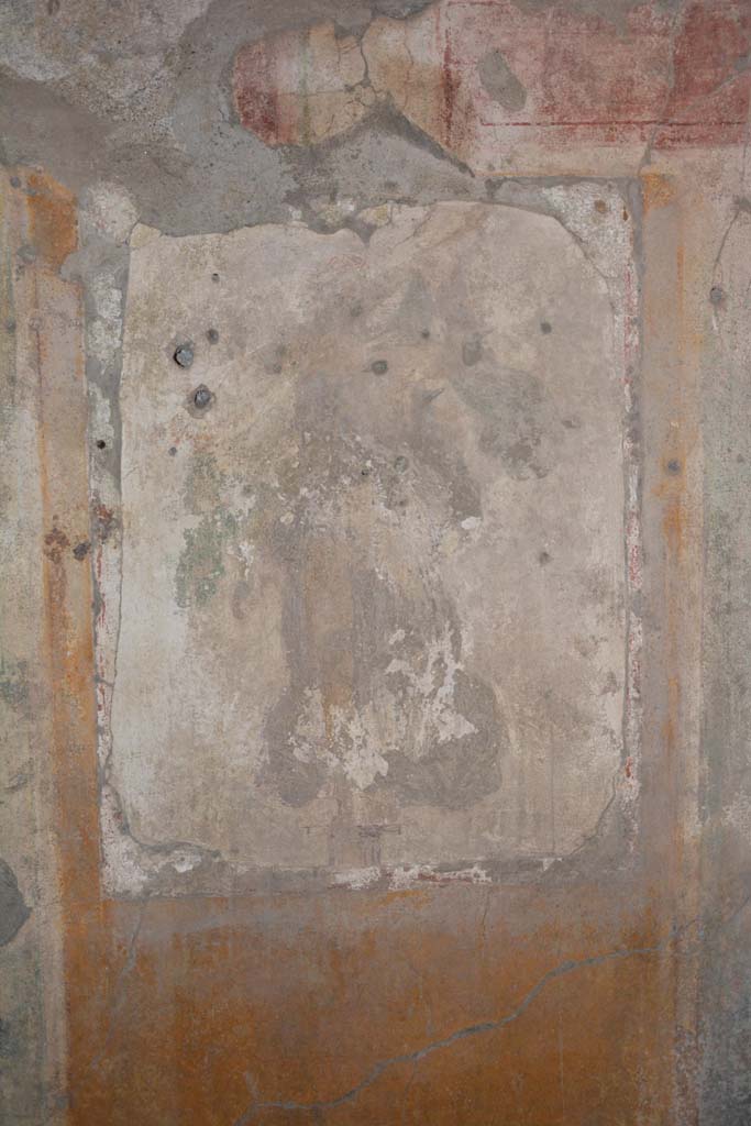 I.8.17 Pompeii. March 2019. 
Room 4, detail of painting of Maenad, from west wall, central panel towards north end. 
Foto Annette Haug, ERC Grant 681269 DÉCOR.
