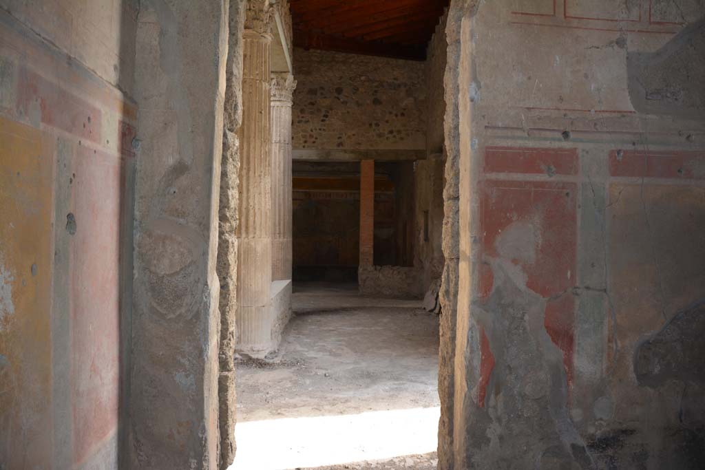 I.8.17 Pompeii. March 2019. Looking towards north-east corner and doorway to atrium at north end of east wall.
Foto Annette Haug, ERC Grant 681269 DÉCOR.


