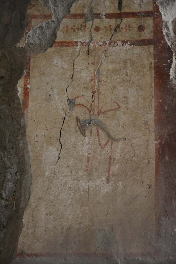 I.8.17 Pompeii. March 2019. Room 7, detail from upper west wall at north end.   
Foto Annette Haug, ERC Grant 681269 DÉCOR.
