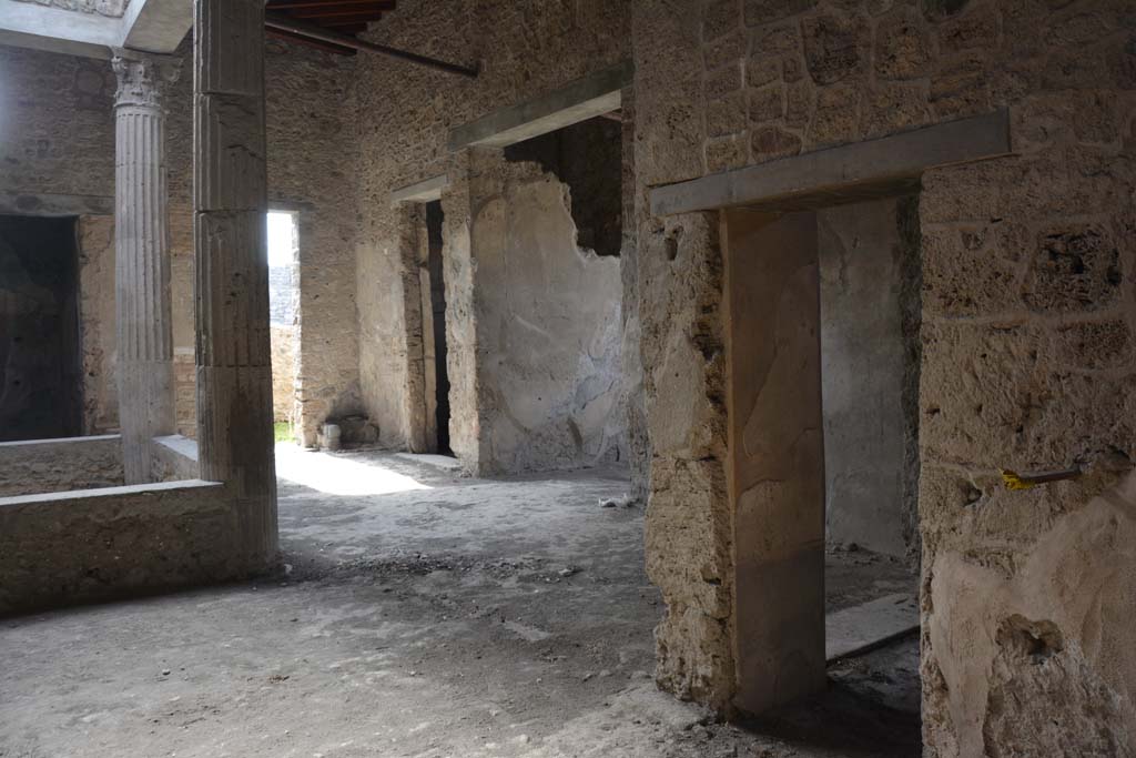 I.8.17 Pompeii. March 2019. 
Room 13, looking south-west across atrium 3 from north ala, with doorway to room 14, in west wall, on right. 
Foto Annette Haug, ERC Grant 681269 DÉCOR.

