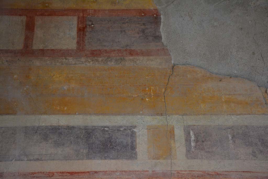 I.8.17 Pompeii. March 2019. Room 13, detail from upper north wall at west end.
Foto Annette Haug, ERC Grant 681269 DÉCOR.
