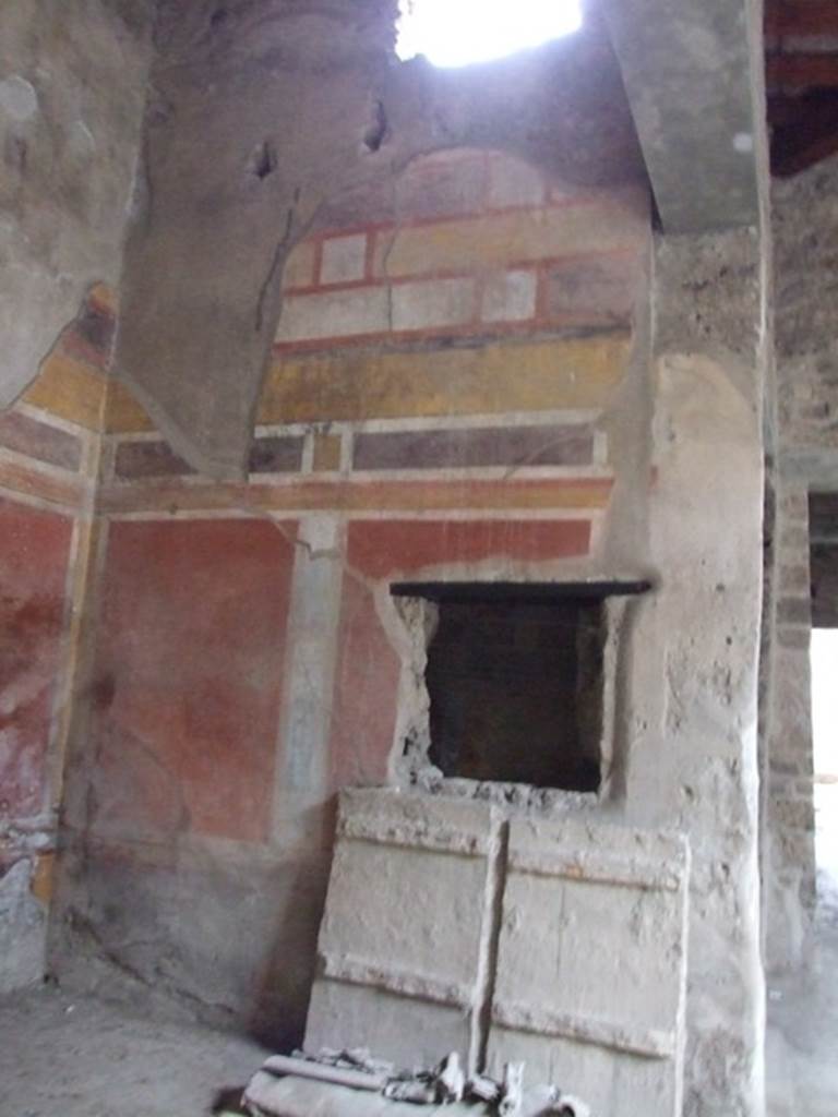 I.8.17 Pompeii. December 2007. Room 13, east wall with window into room 12.