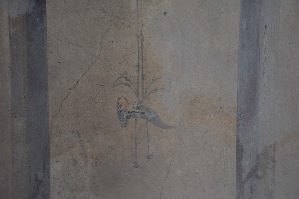 I.8.17 Pompeii. March 2019. Room 14, detail from upper north wall.
Foto Annette Haug, ERC Grant 681269 DÉCOR.
