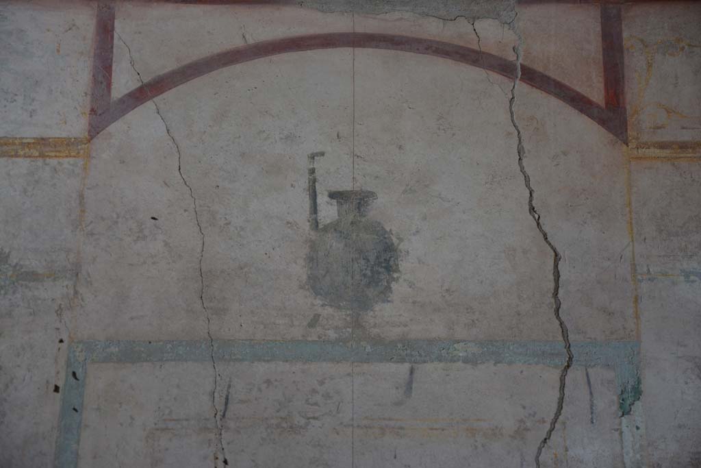 I.8.17 Pompeii. March 2019. Room 14, detail from upper north wall.
Foto Annette Haug, ERC Grant 681269 DÉCOR.
