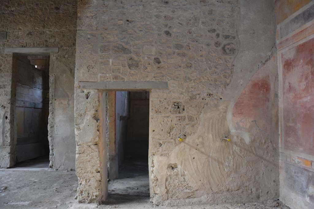 I.8.17 Pompeii. March 2019. Room 13, looking towards west wall, with doorway into room 14, in centre.
On the left is the doorway to room 15, in north-west corner of atrium 3.
Foto Annette Haug, ERC Grant 681269 DÉCOR.
