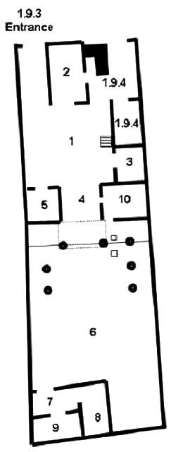I.9.3 Pompeii. Casa di Successus
Room Plan.