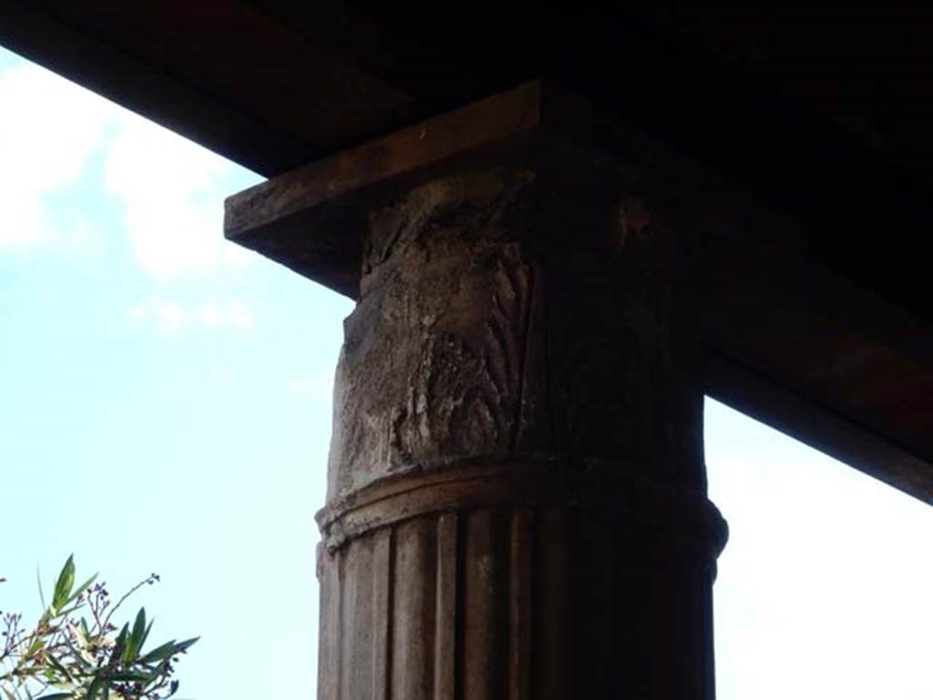 I.9.5 Pompeii. May 2017. Detail of column in north portico. Photo courtesy of Buzz Ferebee.