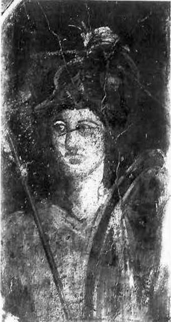 I.12.3 Pompeii. December 2006.  Room 1. Caupona.  Portrait of dog on pillar.