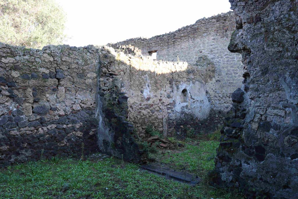 I.12.8 Pompeii. December 2018. Room 2, looking towards north wall with niche. Photo courtesy of Aude Durand.