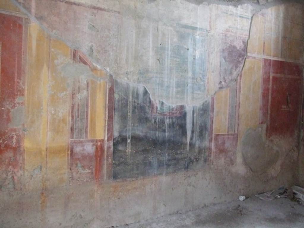 I.12.11 Pompeii.   December 2007.  Triclinium on the west side of the tablinum area.  Style IV mythological scene painted over earlier style II wall painting.