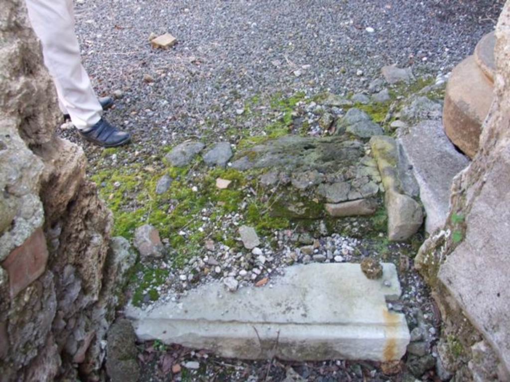 I.12.15 Pompeii.  March 2009. Steps to outside Triclinium, at east end of corridor.