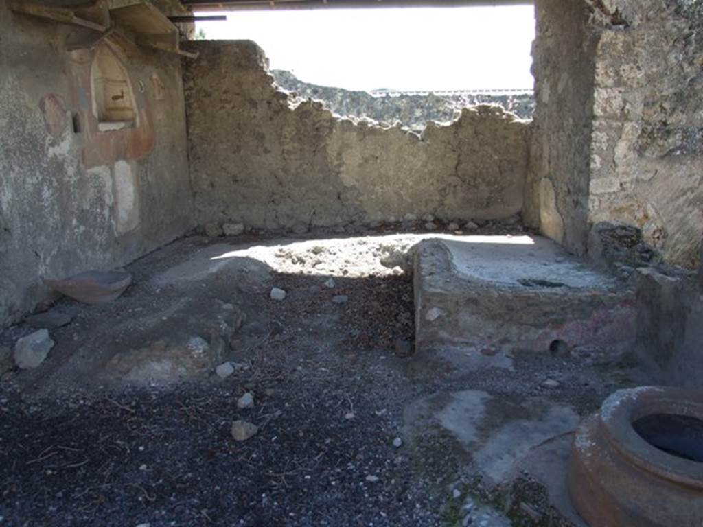 I.12.15 Pompeii. March 2009. Room 5, outside triclinium, looking south.