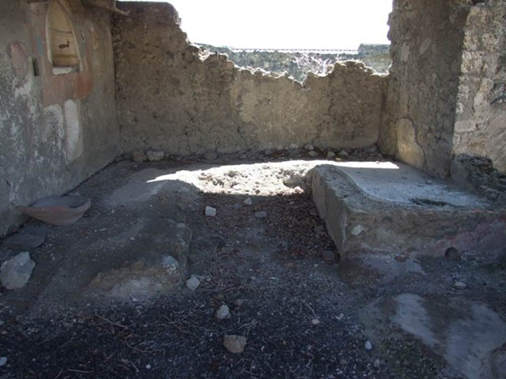 I.12.15 Pompeii. March 2009. Room 5, outside masonry triclinium built against the east, south and west walls.