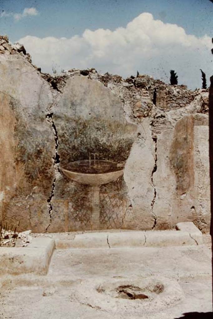 I.12.16 Pompeii. 1961.Detail of east wall and floor of courtyard with cistern opening. Photo by Stanley A. Jashemski.
Source: The Wilhelmina and Stanley A. Jashemski archive in the University of Maryland Library, Special Collections (See collection page) and made available under the Creative Commons Attribution-Non Commercial License v.4. See Licence and use details.
J61f0318
