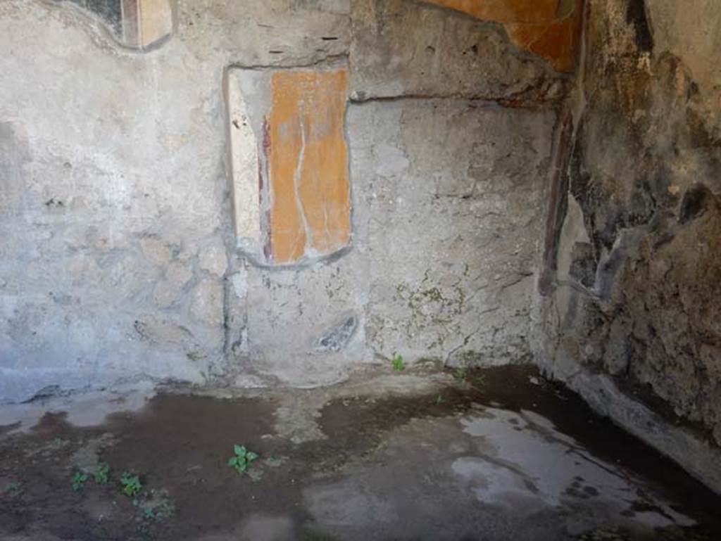 I.14.12, Pompeii. May 2018. Room 3, lower south wall at west end. Photo courtesy of Buzz Ferebee.