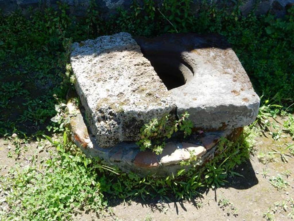 I.14.12, Pompeii. May 2018. Cistern mouth near south wall. Photo courtesy of Buzz Ferebee