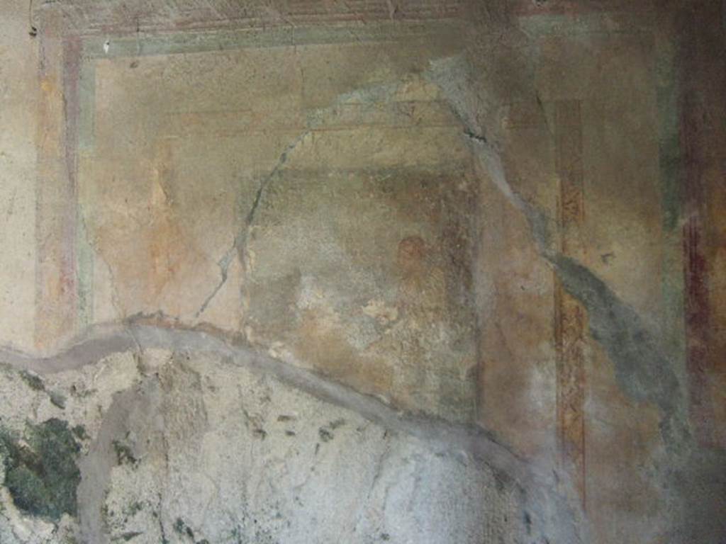 I.17.4 Pompeii.  May 2006.  Cubiculum in south west corner of peristyle.  West wall.  Remains of wall painting of Aphrodite Pescatrice?  See Bragantini, de Vos, Badoni, 1981. Pitture e Pavimenti di Pompei, Parte 1. Rome: ICCD. (p.205). 
 