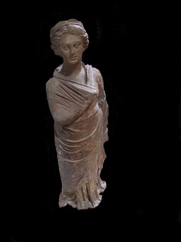 I.20.4 Pompeii.  Found on 31st January 1959.   Terracotta statue of the muse Polyhymnia. SAP inventory number 12366.