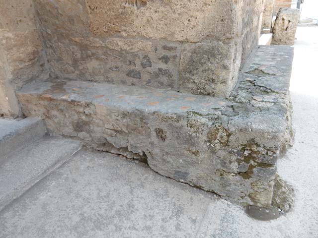 II.2.2 Pompeii. June 2012. Floor of entrance corridor, with remains of pattern with “net” design in small white stones. Photo courtesy of Michael Binns.