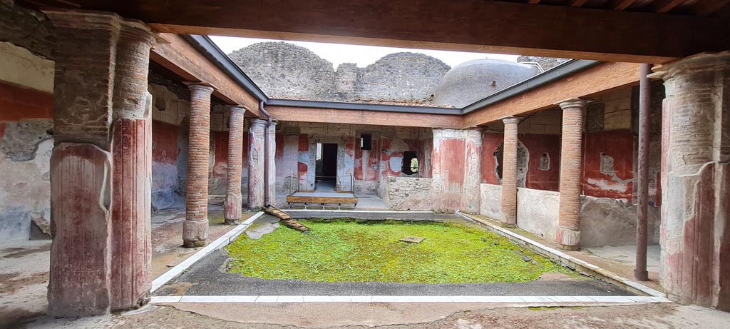II.4.6 Pompeii. April 2022. Looking south from entrance doorway towards south portico. Photo courtesy of Giuseppe Ciaramella.