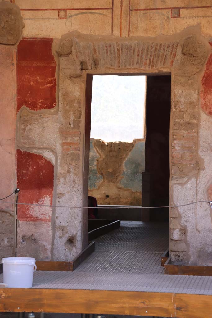 II.4.6 Pompeii. May 2017. Doorway to apodyterium, looking south in south-east corner of portico. Photo courtesy of Buzz Ferebee.
