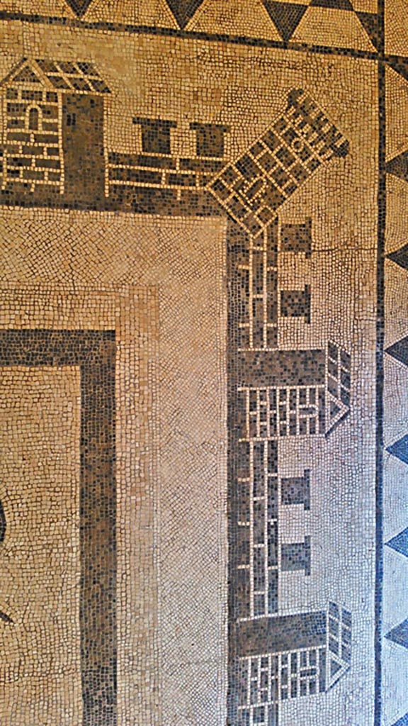 II.4.6 Pompeii. July 2019. Corner of border edging of mosaic in atrium.
On display in Naples Archaeological Museum.  Photo courtesy of Giuseppe Ciaramella.

