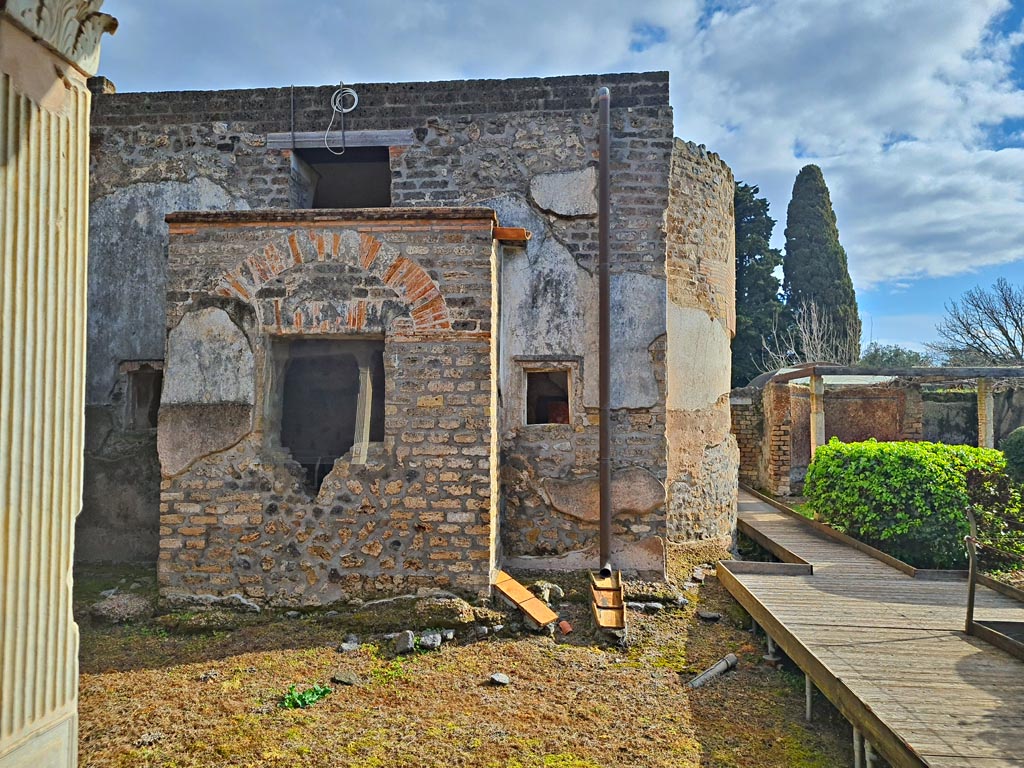 II.4.6 Pompeii. March 2024. Looking east towards window of caldarium, from west portico. Photo courtesy of Giuseppe Ciaramella.