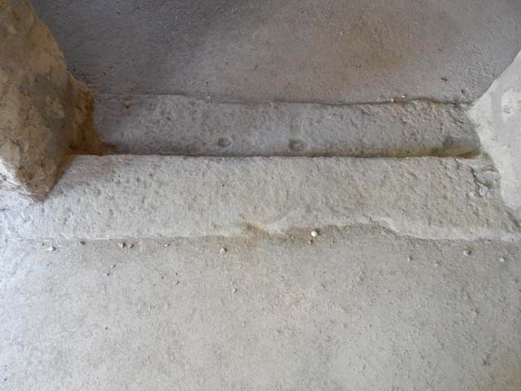 II.9.4, Pompeii. May 2018. Room 5, doorway threshold leading into room 8. Photo courtesy of Buzz Ferebee. 

