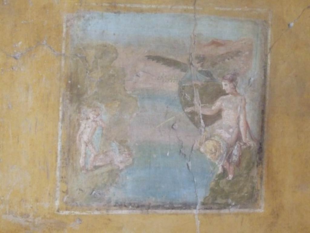 II.9.4 Pompeii. December 2007. Room 8, wall painting of Venus Pescatrice on south wall. 
