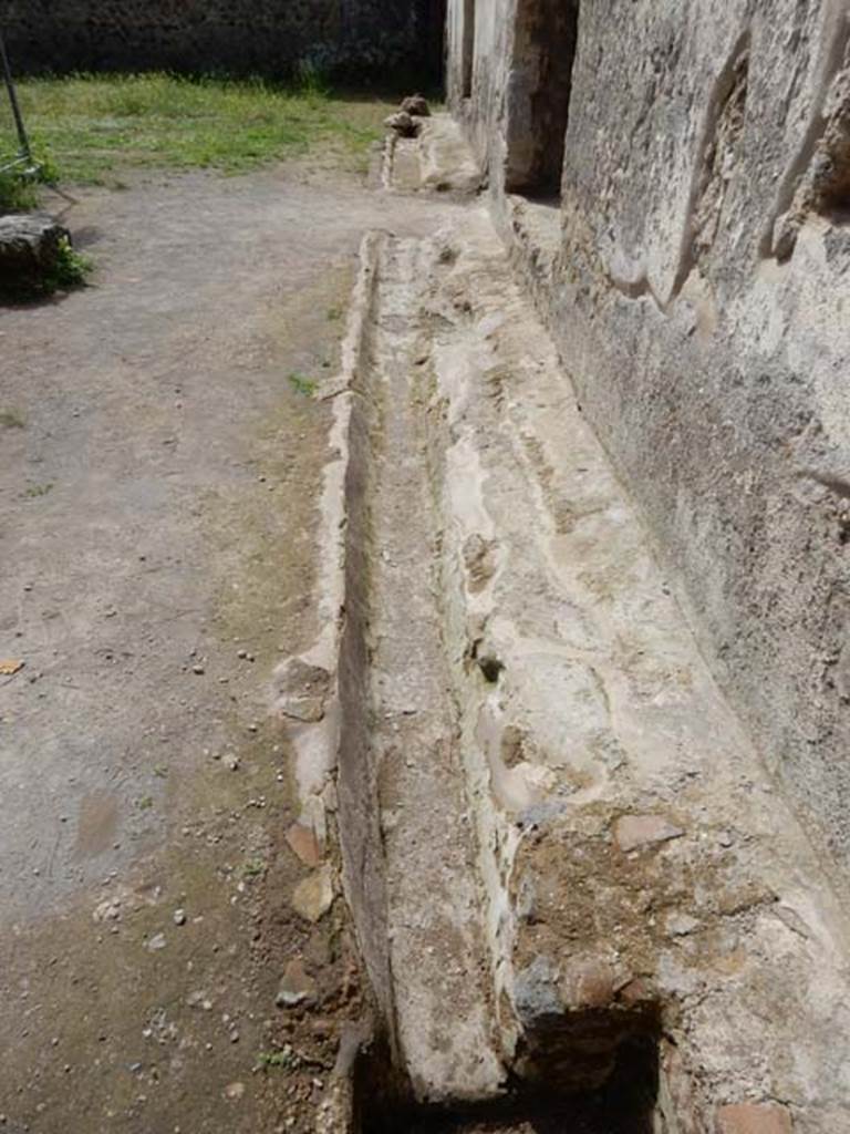 II.9.4, Pompeii. May 2018. Looking south along gutter from north end.
Photo courtesy of Buzz Ferebee. 

