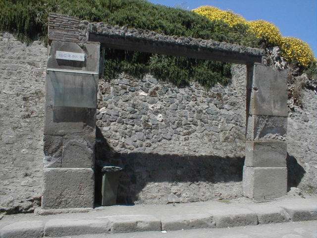 III.3.1 Pompeii. May 2005. Entrance doorway, partly excavated.