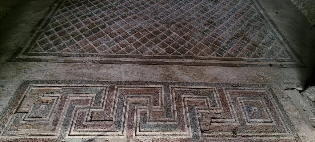 V.2.i Pompeii. December 2023. Room 24, mosaic threshold of doorway. Photo courtesy of Miriam Colomer.