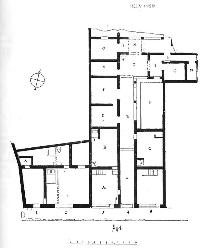 Plan from Notizie degli Scavi,1905, vol. 2, p. 203, fig. 1 (dated from December 1902 until March 1905).