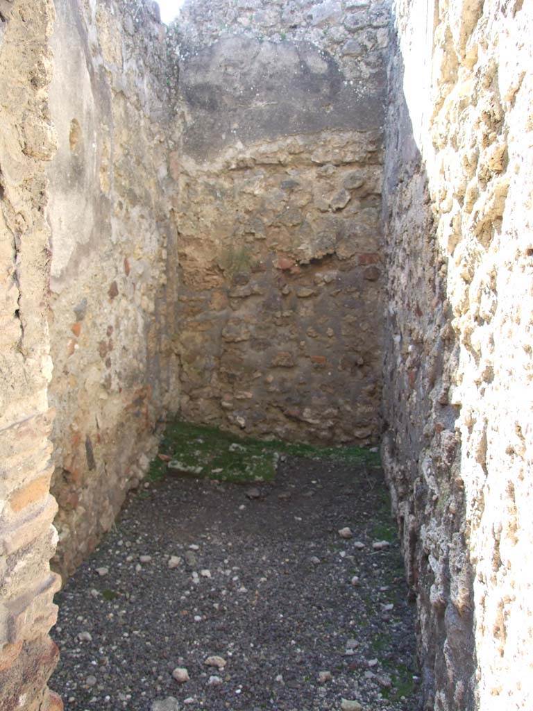 V.3.8 Pompeii. March 2009. West wall of narrow room on west side of entrance corridor. 