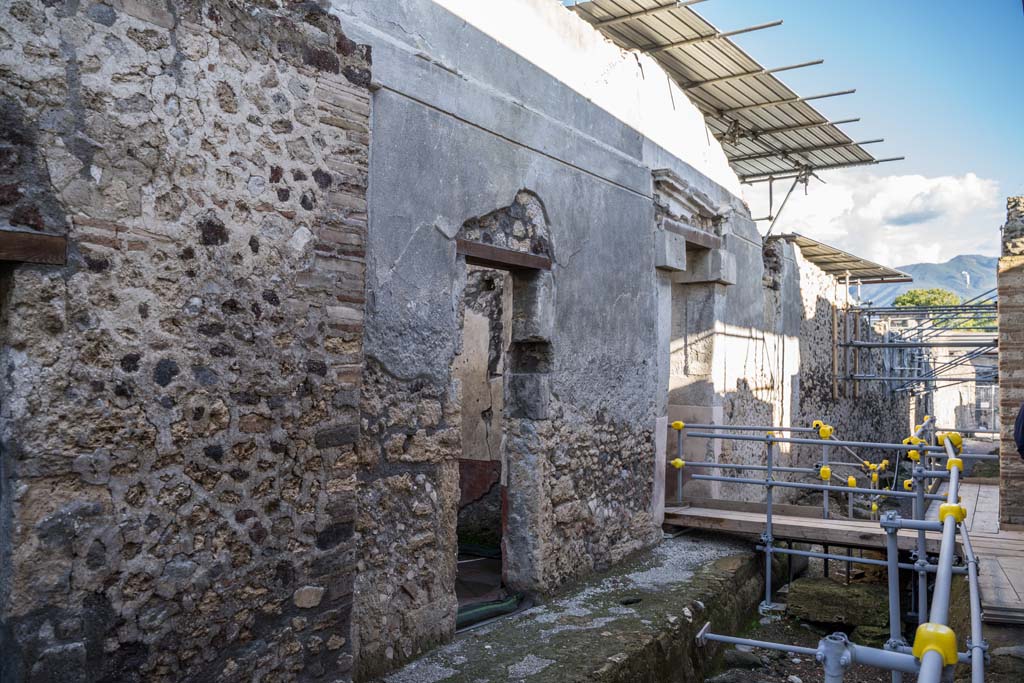 V.3 Pompeii. Casa del Giardino. October 2018. Ambiente 1, south wall, with sacred landscape.

Ambiente 1, parete sud, con paesaggio sacro.

Photograph © Parco Archeologico di Pompei.
