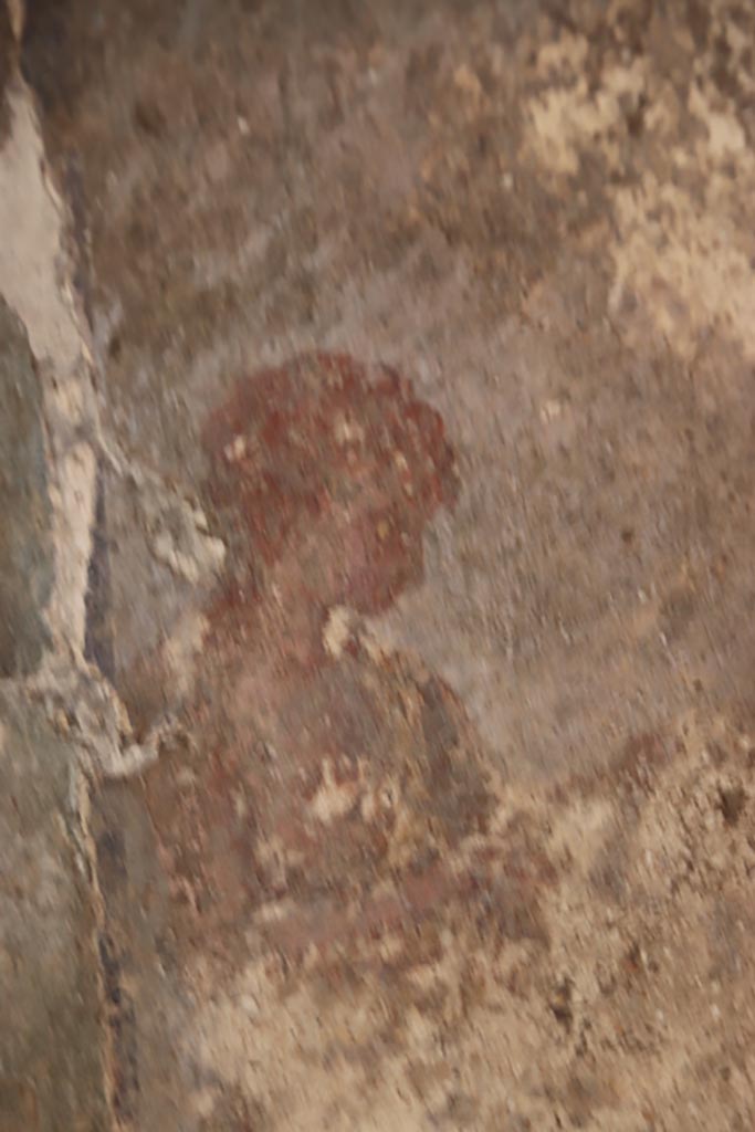 V.4.a Pompeii. October 2023. 
Room ‘s’, detail from unidentified faded painting on south wall. Photo courtesy of Klaus Heese.
