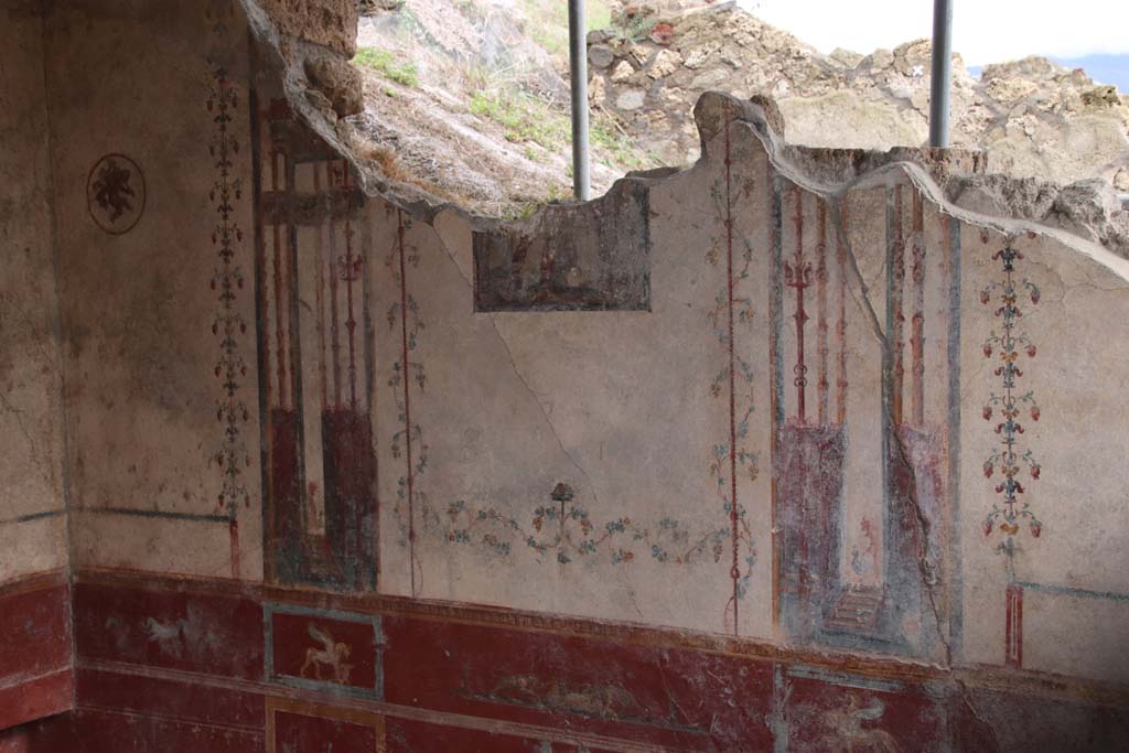 V.6.12 Pompeii. October 2020. South wall of cubiculum. Photo courtesy of Klaus Heese.