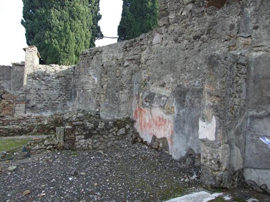 VI.1.7 Pompeii. December 2007. Room 43, looking east to site of room on south side of tablinum