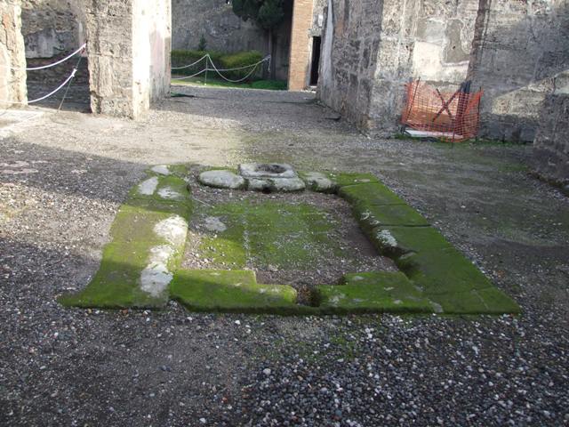 VI.1.10 Pompeii. September 2019. Room 1, looking east across impluvium in atrium.
Foto Annette Haug, ERC Grant 681269 DÉCOR.
