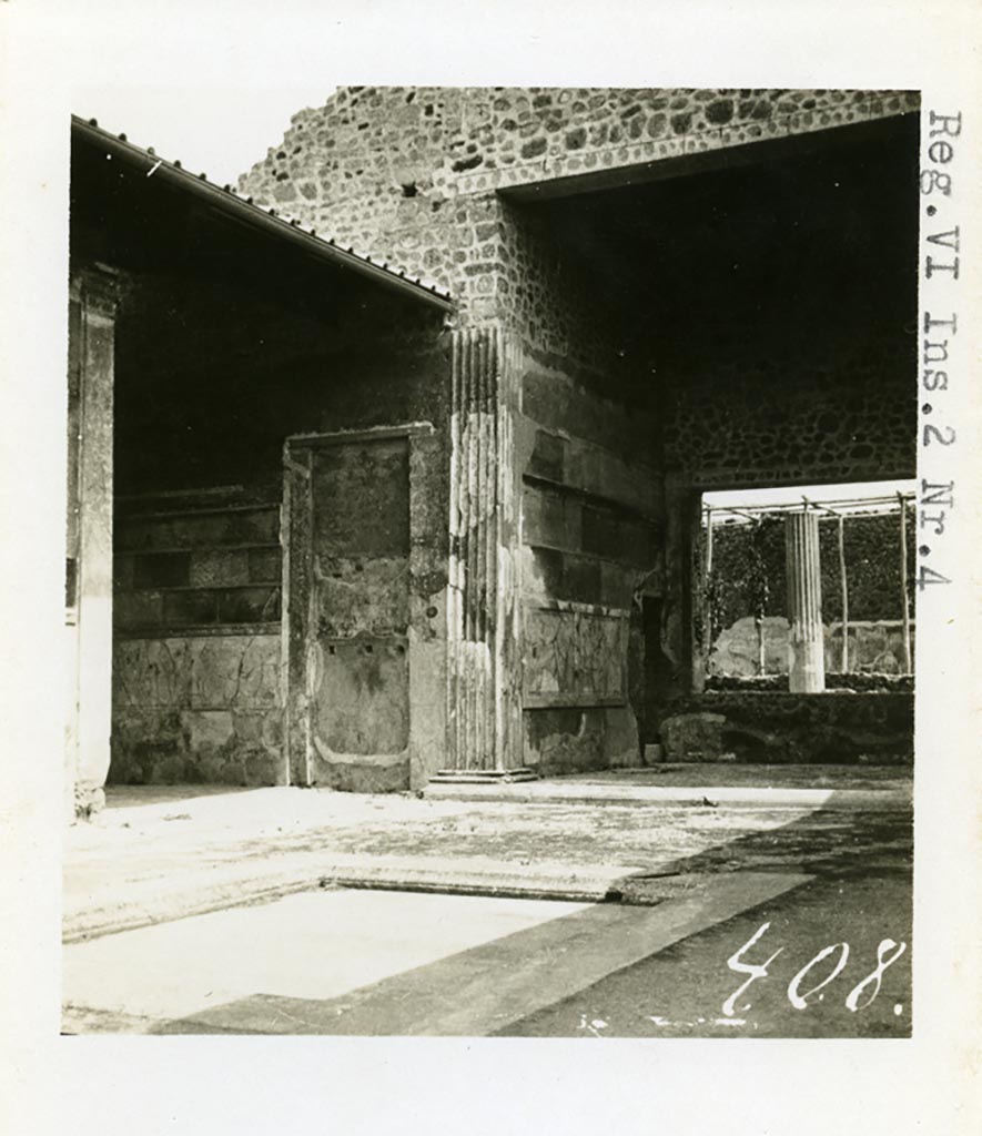 VI.2.4 Pompeii. Old undated photograph of 1870s. Ala on north side of atrium, taken from the tablinum. 
Courtesy of Society of Antiquaries. Fox Collection.
